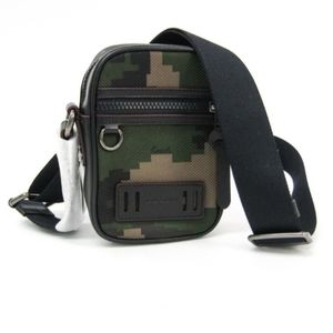 Coach Khaki Nylon Leather Shoulder Bag Camo New